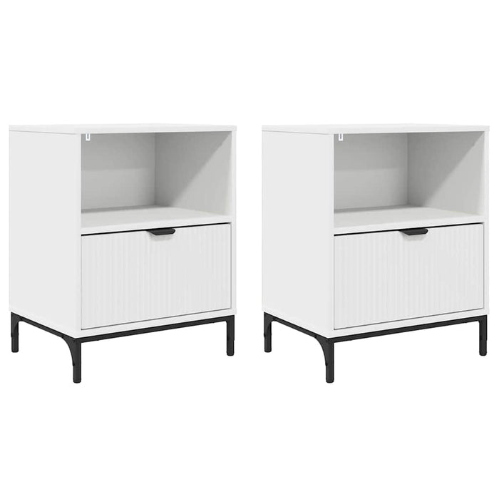 Mese de noptieră 2 pcs Alb 49 x 36 x 61 cm Lemn compozit - WALTI WALTI