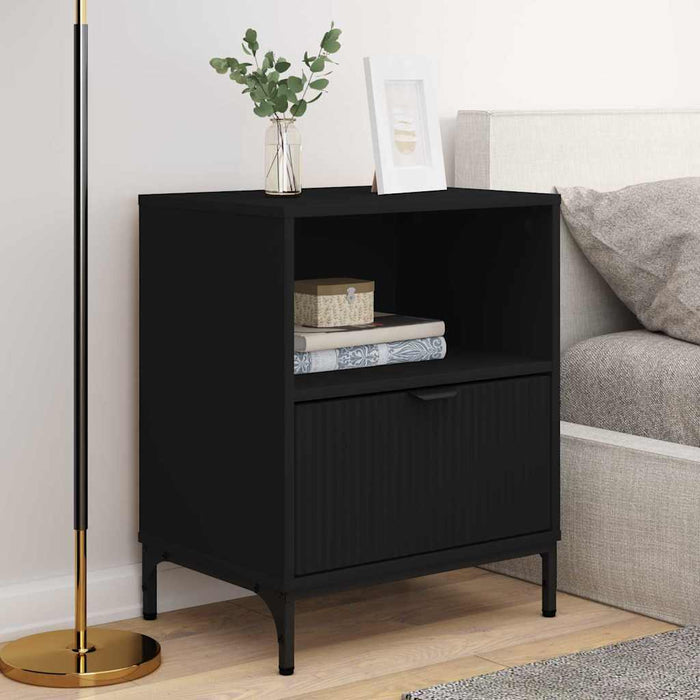 Mese de noptieră 2 pcs Negru 49 x 36 x 61 cm Lemn compozit - WALTI WALTI