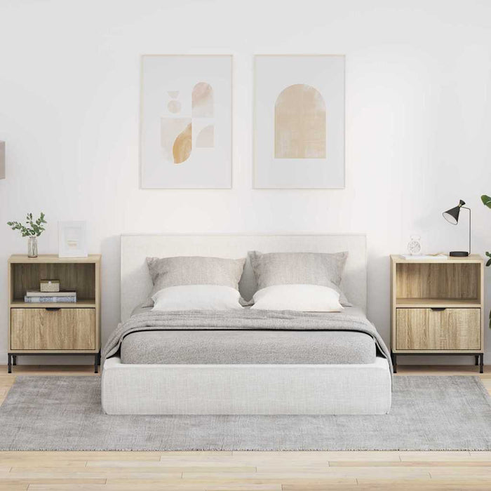 Mese de noptieră cu sertar 2 pcs Stejar sonoma 49 x 36 x 61 cm - WALTI WALTI