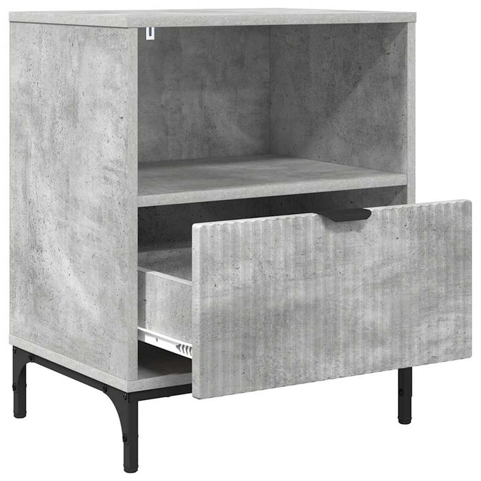Mese de noptieră 2 pcs Gri beton 49 x 36 x 61 cm Lemn compozit - WALTI WALTI