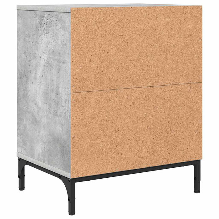 Mese de noptieră 2 pcs Gri beton 49 x 36 x 61 cm Lemn compozit - WALTI WALTI