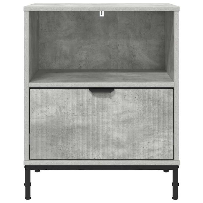 Mese de noptieră 2 pcs Gri beton 49 x 36 x 61 cm Lemn compozit - WALTI WALTI