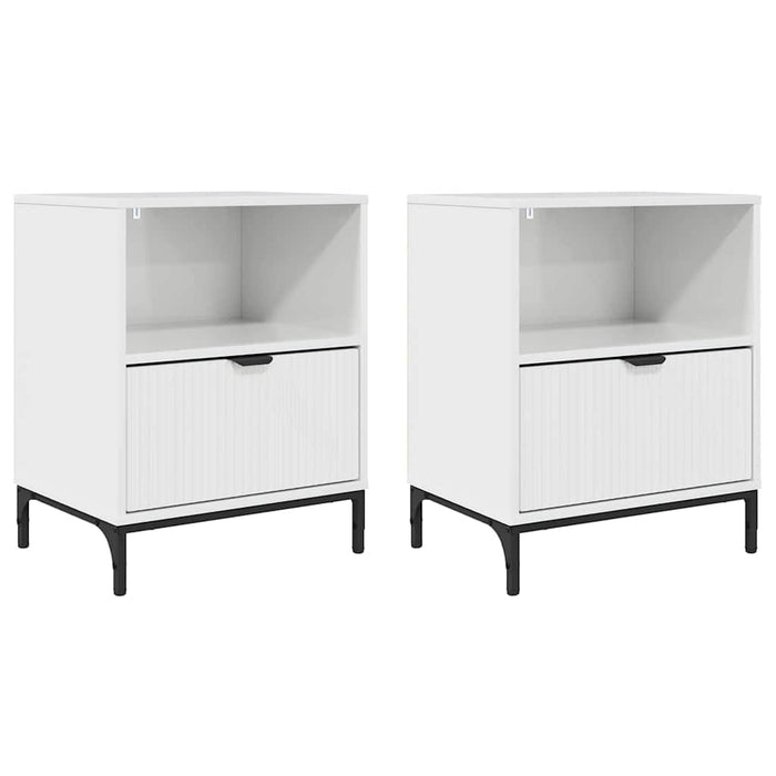 Mese de noptieră 2 pcs Alb foarte lucios 49 x 36 x 61 cm - WALTI WALTI