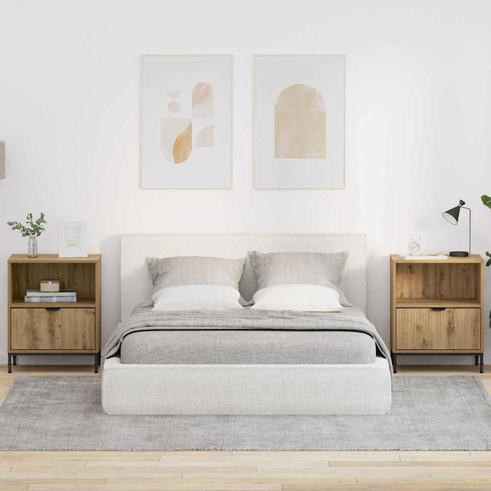Mese de noptieră 2 pcs stejar artizanal 49 x 36 x 61 cm - WALTI WALTI