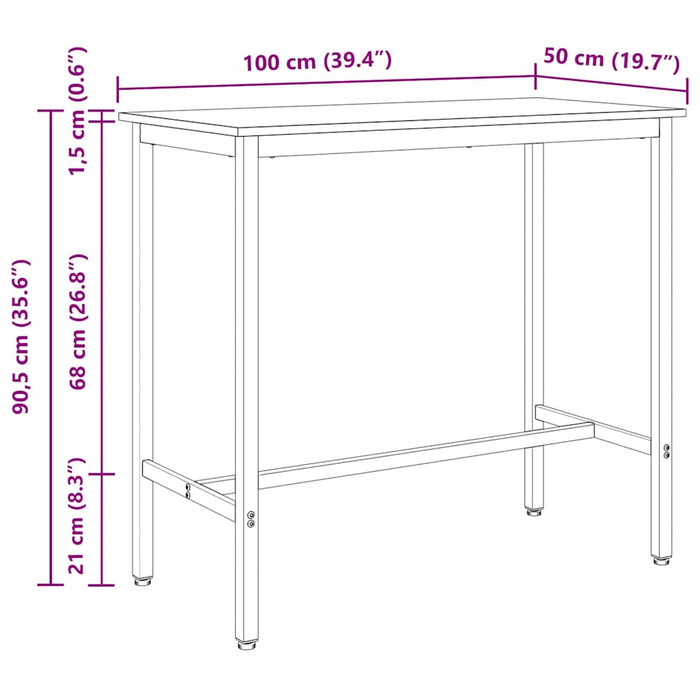 masă Lemn vechi 100 x 50 x 90,5 cm Lemn ingineresc și oțel - WALTI WALTI