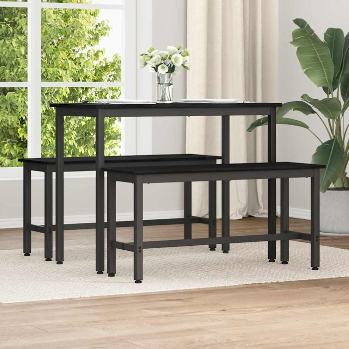 Bancă de Dining 2 pcs Stejar Negru 100 x 32,5 x 48,5 cm - WALTI WALTI