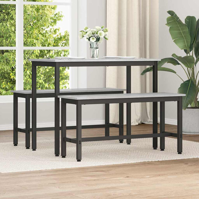 Bancă de Dining 2 pcs Gri Sonoma 100 x 32,5 x 48,5 cm - WALTI WALTI