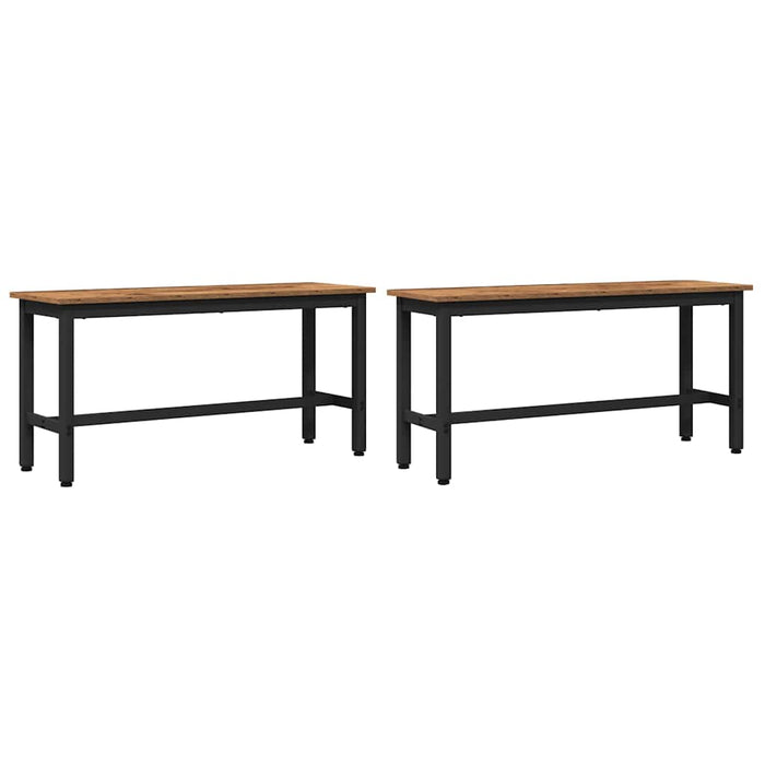Bancă de Dining 2 pcs Lemn vechi 100 x 32,5 x 48,5 cm - WALTI WALTI