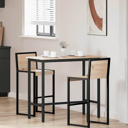 masă natural 100 x 50 x 91 cm Lemn ingineresc și oțel - WALTI WALTI