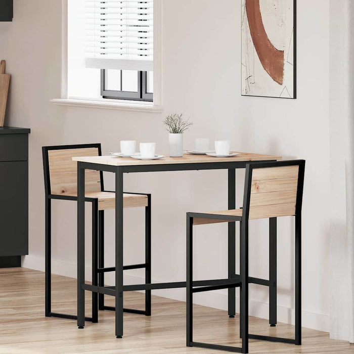 masă natural 100 x 50 x 91 cm Lemn ingineresc și oțel - WALTI WALTI