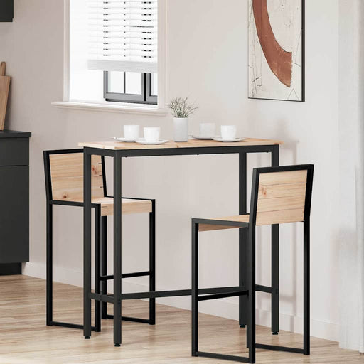 masă natural 100 x 40 x 101 cm Lemn ingineresc și oțel - WALTI WALTI