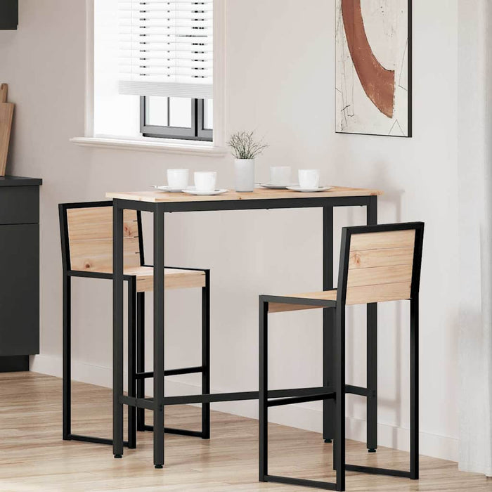 masă natural 100 x 40 x 101 cm Lemn ingineresc și oțel - WALTI WALTI