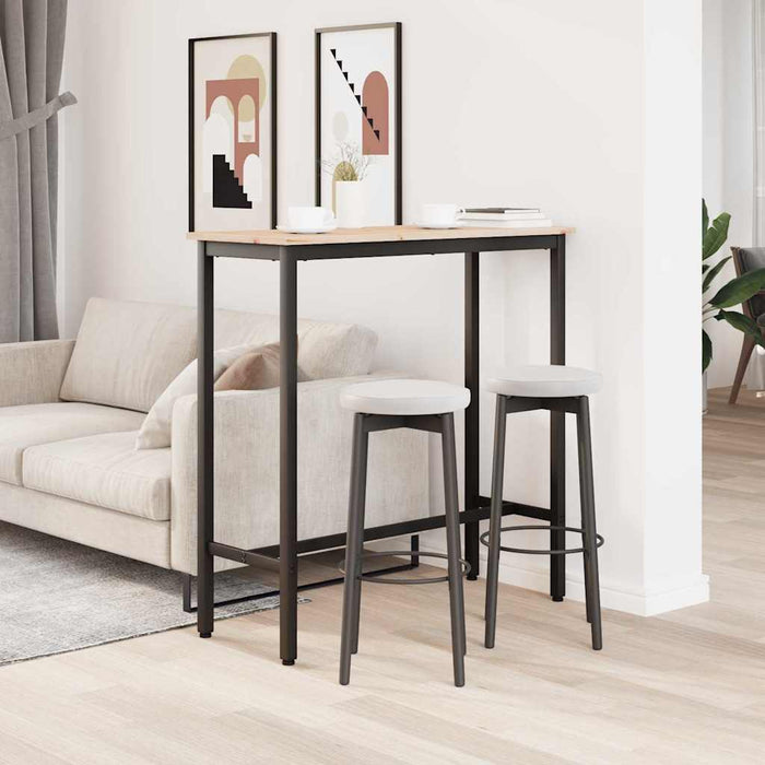 masă natural 100 x 40 x 101 cm Lemn ingineresc și oțel - WALTI WALTI