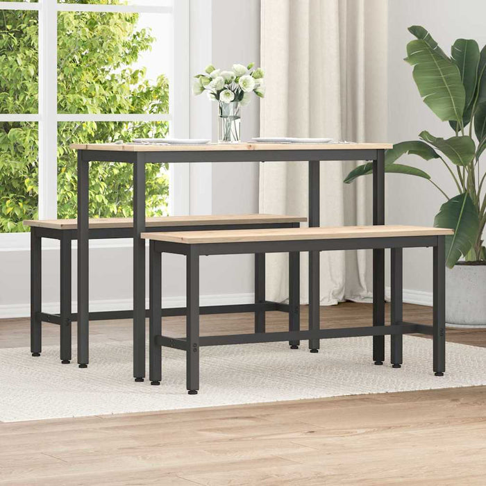 Bancă de Dining natural 100 x 32,5 x 49 cm Lemn masiv de pin - WALTI WALTI