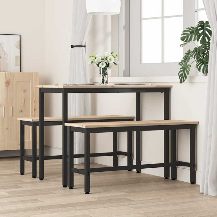 Bancă de Dining natural 100 x 32,5 x 49 cm Lemn masiv de pin - WALTI WALTI