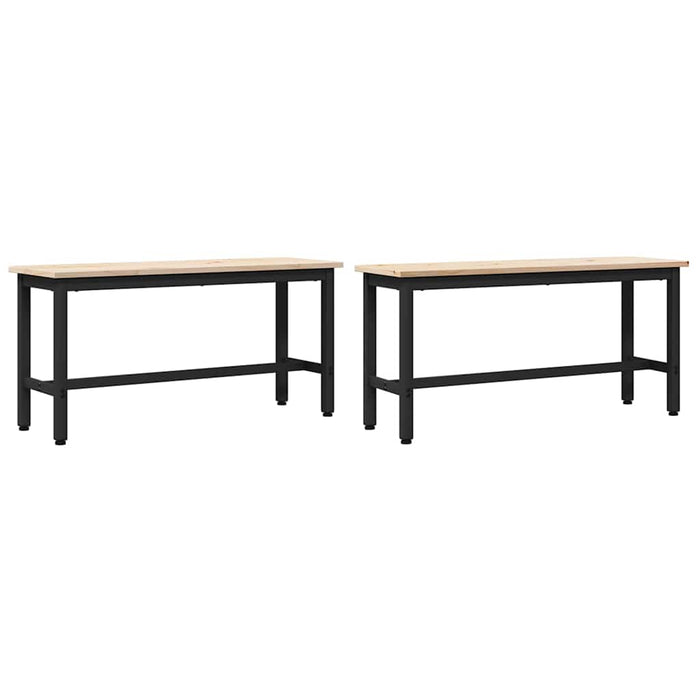 Bănci de dining 2 pcs natural 100 x 32,5 x 49 cm - WALTI WALTI