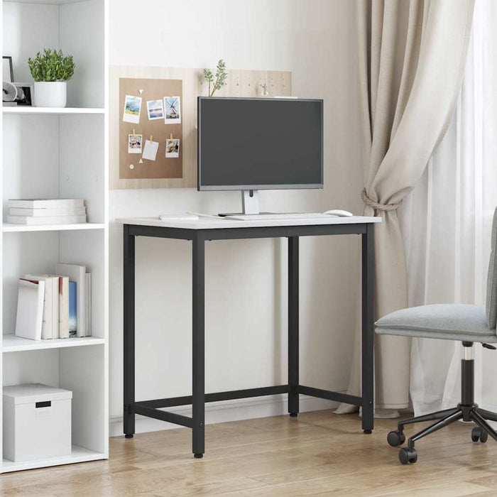 masă Alb 80 x 50 x 77 cm Lemn ingineresc și oțel - WALTI WALTI