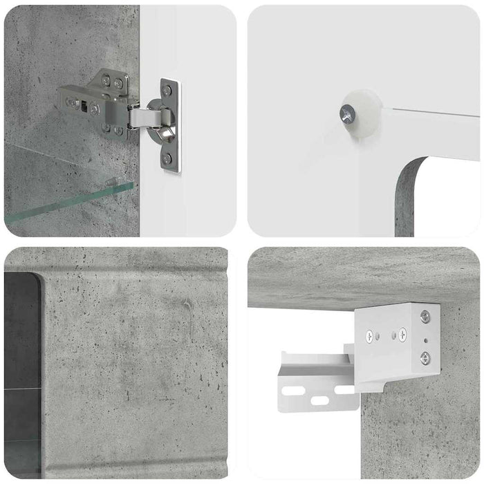 Dulap din Lemn Gri din beton 50 x 29 x 100 cm Lemn compozit - WALTI WALTI