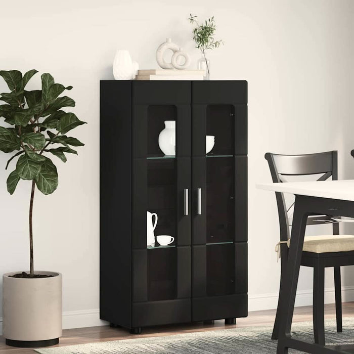 Bufet cu raft cu ușă Negru 55,5 x 29 x 103 cm Lemn compozit - WALTI WALTI