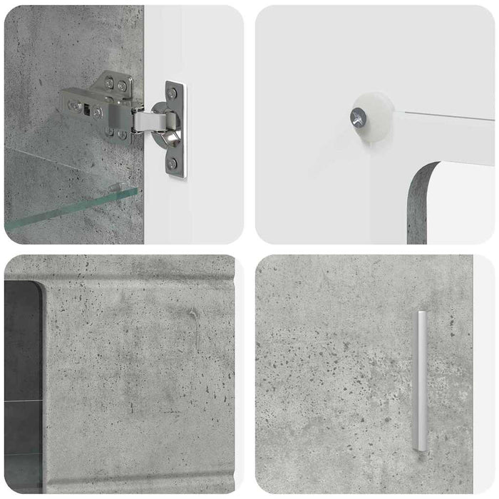 Bufet cu raft Gri din beton 55,5 x 29 x 103 cm Lemn compozit - WALTI WALTI