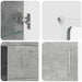 Bufet cu raft Gri din beton 55,5 x 29 x 103 cm Lemn compozit - WALTI WALTI
