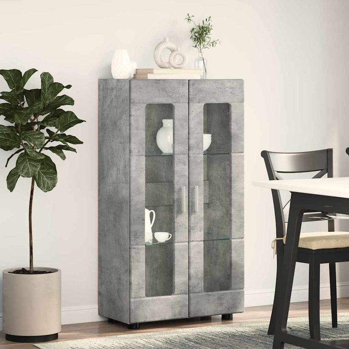 Bufet cu raft Gri din beton 55,5 x 29 x 103 cm Lemn compozit - WALTI WALTI