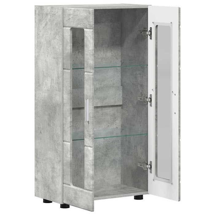 Bufet cu raft Gri din beton 55,5 x 29 x 103 cm Lemn compozit - WALTI WALTI