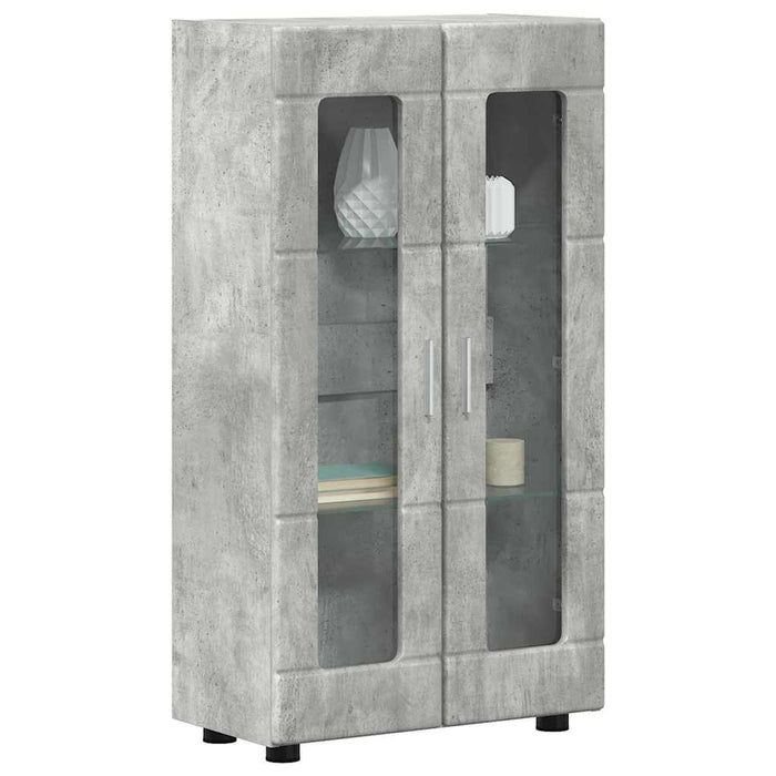 Bufet cu raft Gri din beton 55,5 x 29 x 103 cm Lemn compozit - WALTI WALTI