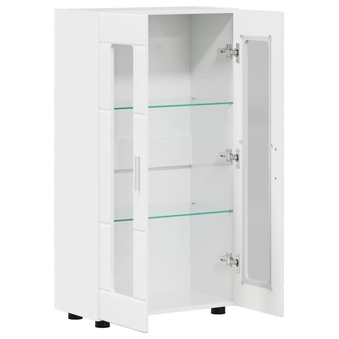 Bufet cu raft Alb lucios 55,5 x 29 x 103 cm Lemn compozit - WALTI WALTI