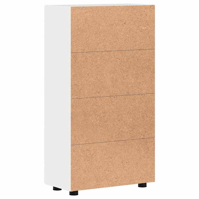 Bufet cu raft Alb lucios 55,5 x 29 x 103 cm Lemn compozit - WALTI WALTI