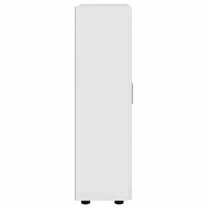 Bufet cu raft Alb lucios 55,5 x 29 x 103 cm Lemn compozit - WALTI WALTI