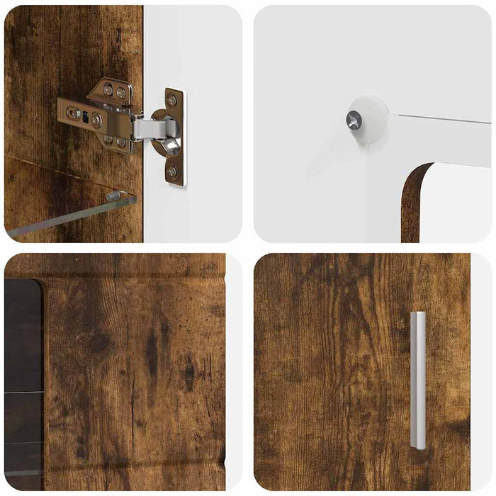 Bufet cu raft Stejar fumuriu 55,5 x 29 x 103 cm Lemn compozit - WALTI WALTI