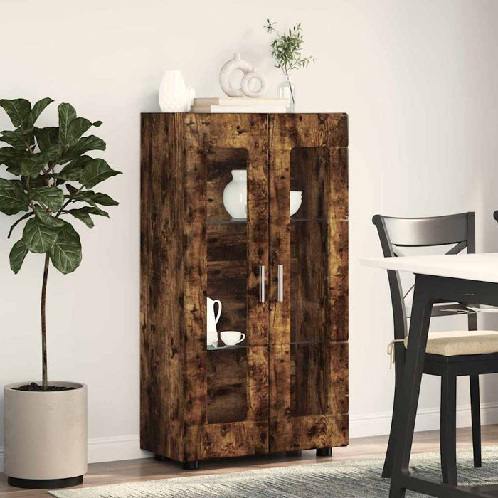 Bufet cu raft Stejar fumuriu 55,5 x 29 x 103 cm Lemn compozit - WALTI WALTI