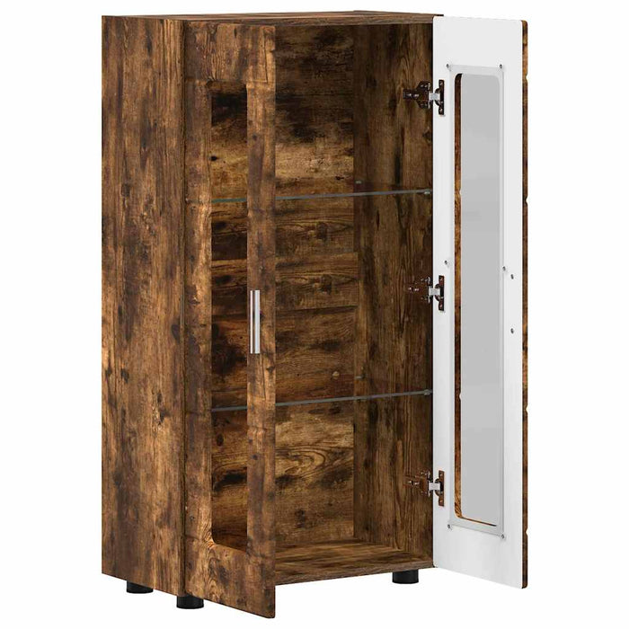 Bufet cu raft Stejar fumuriu 55,5 x 29 x 103 cm Lemn compozit - WALTI WALTI