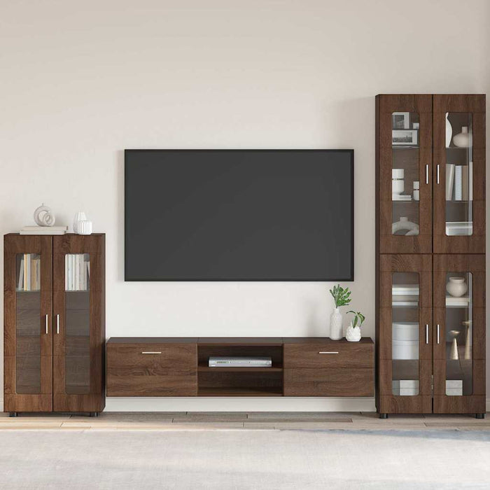 Bufet cu raft Stejar închis 55,5 x 29 x 103 cm Lemn compozit - WALTI WALTI
