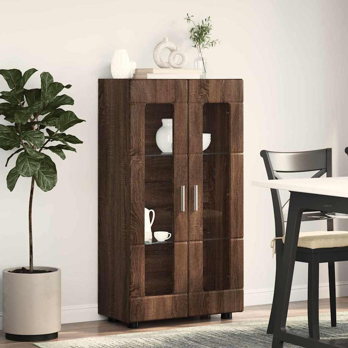 Bufet cu raft Stejar închis 55,5 x 29 x 103 cm Lemn compozit - WALTI WALTI