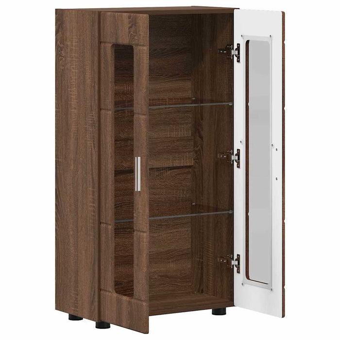 Bufet cu raft Stejar închis 55,5 x 29 x 103 cm Lemn compozit - WALTI WALTI