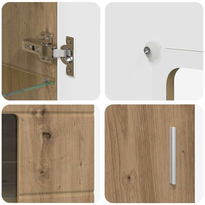 Bufet cu raft Stejar Artizanal 55,5 x 29 x 103 cm Lemn compozit - WALTI WALTI