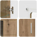 Bufet cu raft Stejar Artizanal 55,5 x 29 x 103 cm Lemn compozit - WALTI WALTI