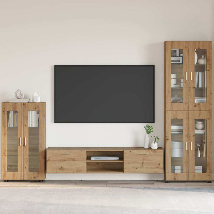 Bufet cu raft Stejar Artizanal 55,5 x 29 x 103 cm Lemn compozit - WALTI WALTI