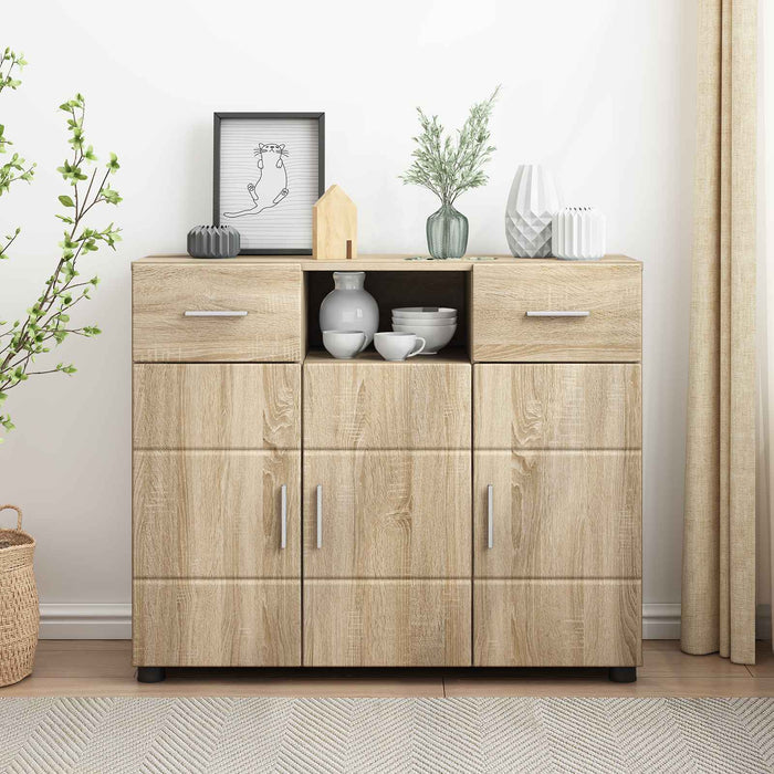 Dulap din Lemn Stejar Sonoma 88,5 x 30,5 x 73 cm Lemn compozit WALTI