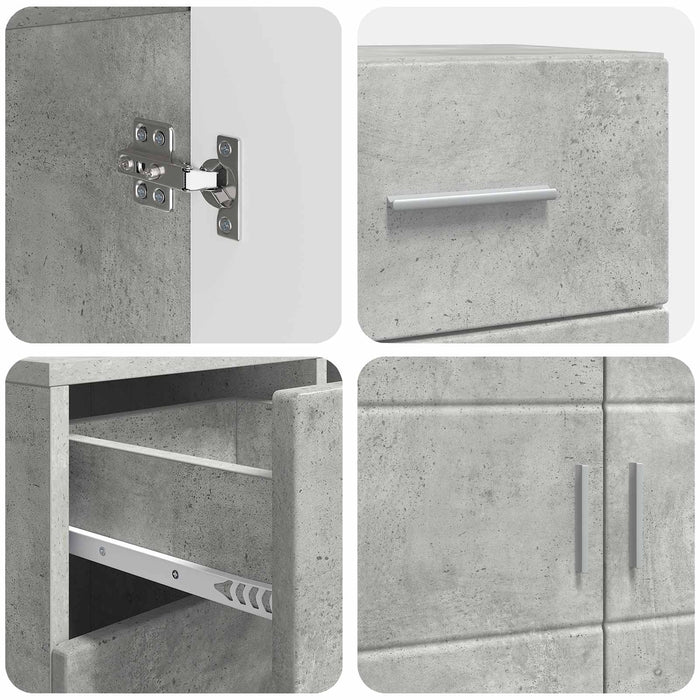 Dulap din Lemn Gri din beton 88,5 x 30,5 x 73 cm Lemn compozit - WALTI WALTI