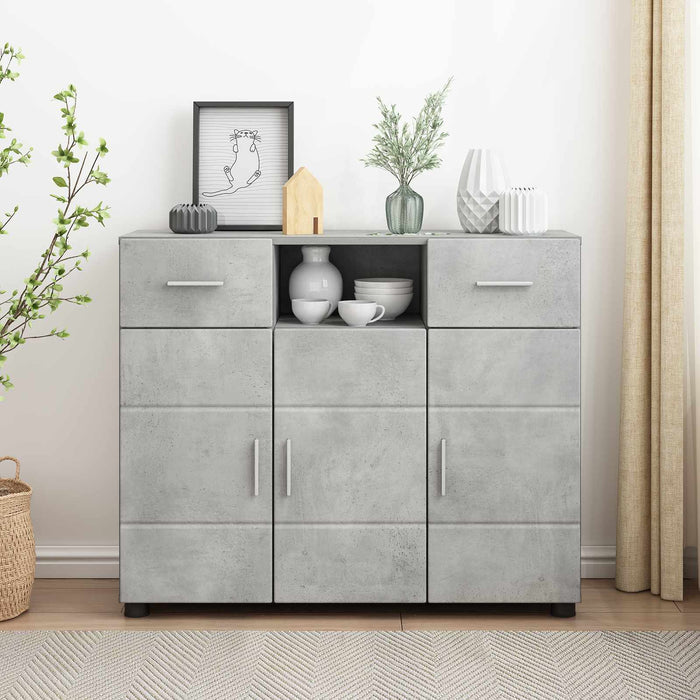 Dulap din Lemn Gri din beton 88,5 x 30,5 x 73 cm Lemn compozit - WALTI WALTI