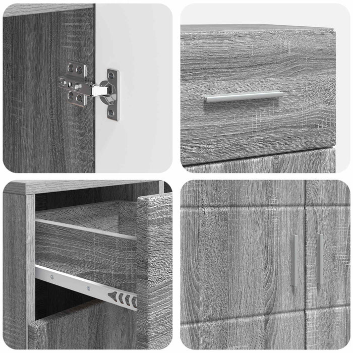Dulap din Lemn Gri Sonoma 88,5 x 30,5 x 73 cm Lemn compozit WALTI