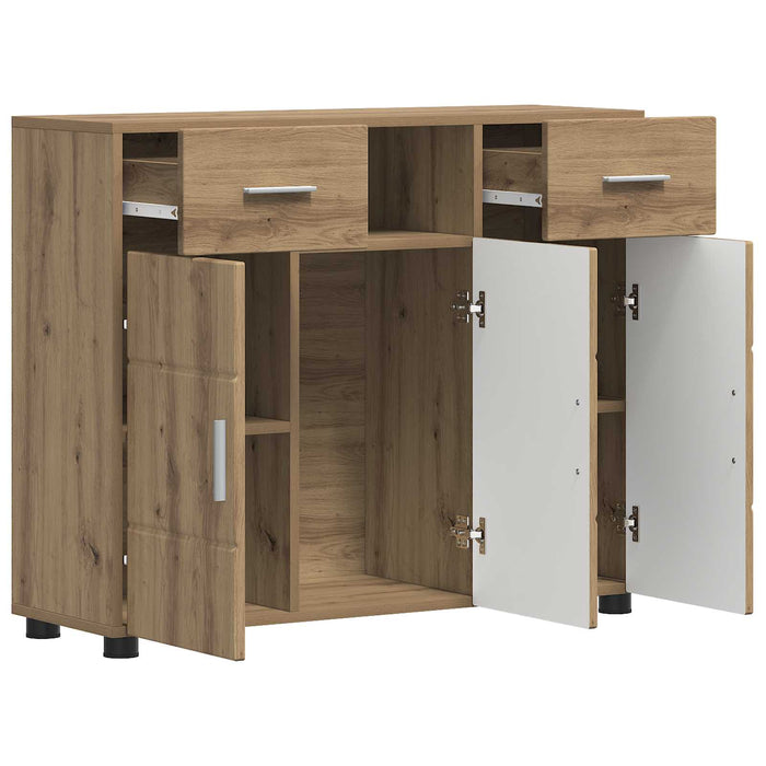 Dulap din Lemn cu sertar Stejar Artizanal 88,5 x 30,5 x 73 cm WALTI