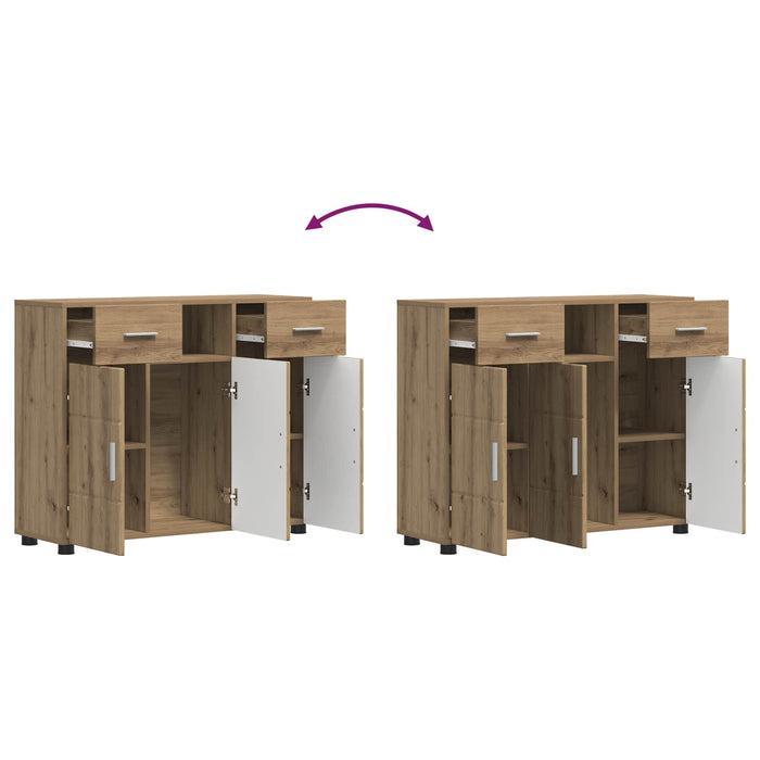 Dulap din Lemn cu sertar Stejar Artizanal 88,5 x 30,5 x 73 cm WALTI