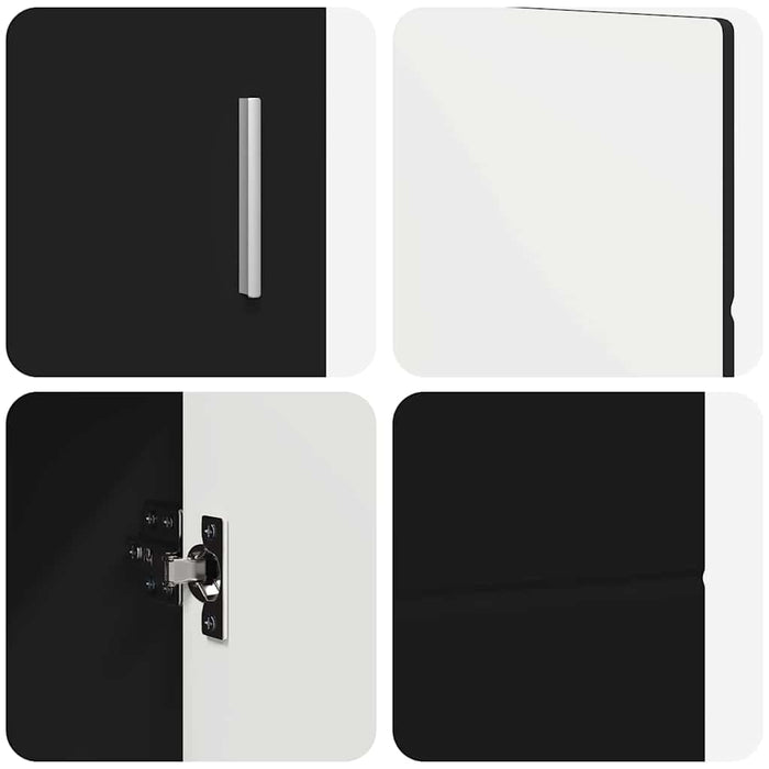 Bufet cu raft cu ușă Negru 88,5 x 30,5 x 55,5 cm Lemn compozit - WALTI WALTI