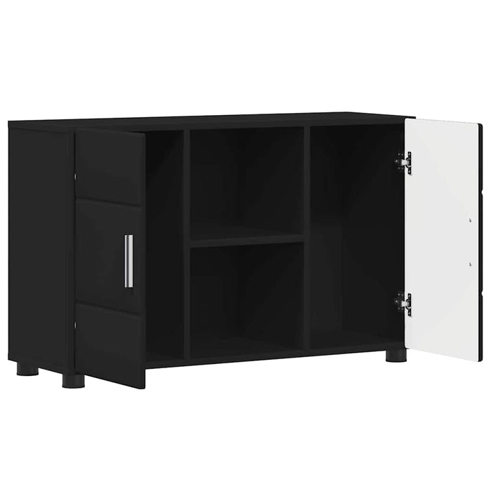 Bufet cu raft cu ușă Negru 88,5 x 30,5 x 55,5 cm Lemn compozit - WALTI WALTI
