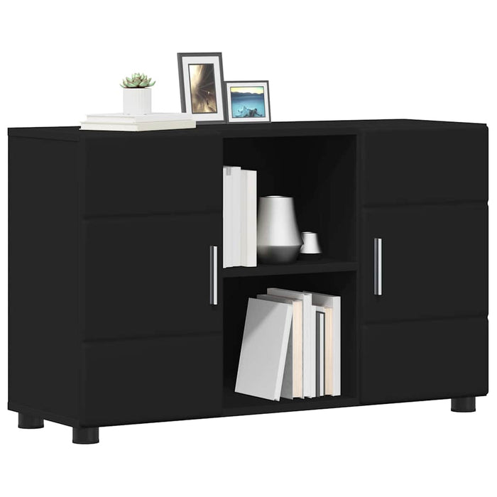 Bufet cu raft cu ușă Negru 88,5 x 30,5 x 55,5 cm Lemn compozit - WALTI WALTI