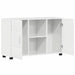 Bufet cu raft Alb lucios 88,5 x 30,5 x 55,5 cm Lemn compozit - WALTI WALTI